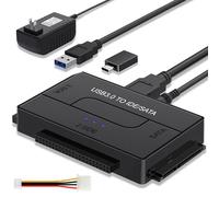 Adaptateur SATA IDE vers USB 3.0 adaptateur de disque dur pour disque dur externe 25 35 pouces IDE SATA HDD SSD câble de lecteur de disque dur universel prend en charge 6 To avec alimentation 12 V 2 A