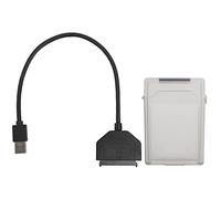 Adaptateur SATA USB 3.0 2,5 pouces Câble de disque dur SSD HDD avec boîtier de protection Haute vitesse 6 Gbit/s Prise en charge UASP Plug and Play ABS durable pour stockage (Grise)