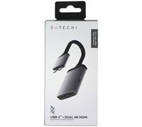 Adaptateur SATECHI USB-C Dual 4K HDMI Avec (2x Ports HDMI 4K 60Hz) - Gris Espace