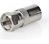Adaptateur satellite & antenne | F mâle | IEC (Coax) femelle | nickelé | 75 Ohm | droit | métal | argent | 1 pc. | Boîte