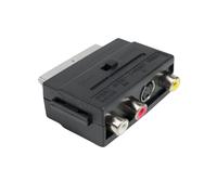 Adaptateur SCART-3 RCA + S-Video, Adaptateur Péritel vers 3X RCA in Out + Adaptateur S-Vidéo S-VHS AV Audio Vidéo avec Interrupteur on/Off pour une Transmission Optimale de l'Image et du Son