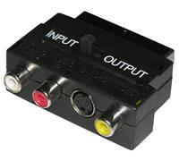 Adaptateur, Scart vers Audio-Vidéo Composite et S-Video, in/Out, Noir