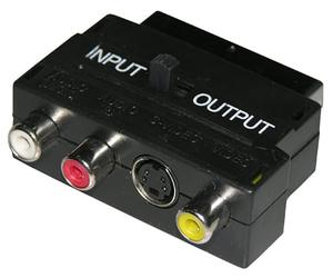 Adaptateur, Scart vers Audio-Vidéo Composite et S-Video, in/Out, Noir
