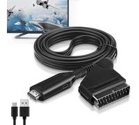 Adaptateur Scart Vers Hdmi, Convertisseur Audio Et Vidéo Scart Vers Hdmi Avec Câble Hdmi Intégré Pour Tv, Vhs, Lecteur Dvd Et Blu-Ray[Z303]