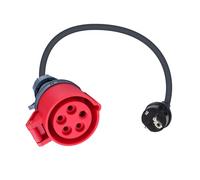 Adaptateur Schuko sur CEE 16A 220V Adaptateur Schuko Plug to CEE Fiche 5-Pin CEE avec 0,5m de rallonge de câble Protection IP44 Adaptateur pour véhicules électriques Coupling-Schuko to CEE.