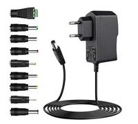 Adaptateur Secteur 12V 2A 24W AC à DC Universel Transformateur d'alimentation avec 9 DC Connecteurs Alimentation 100-240V 50-60Hz pour Routeur Bande Lumineuse Caméra Tablette Scanner TV Box