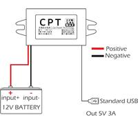 Adaptateur Secteur 12V Vers Usb,Dc Convertisseur De Tension 12V À 5V Buck Module De Conversion Étanche Regulateur De Tension 3A 15W Dc Vers Dc 2 Pièces(Simple Usb)[Z3440]