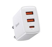 Chargeur secteur Compact 2x ports USB-A + 1x port USB-C 30W (Blanc)