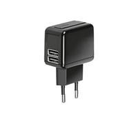 - Adaptateur secteur - 3100 mA - 2 connecteurs de sortie (USB) - noir