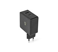 - Adaptateur secteur - 45 Watt - 3 A - 2 connecteurs de sortie (USB, 24 pin USB-C) - noir