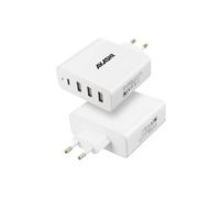 - Adaptateur secteur - 60 Watt - 6 A - PD - 4 connecteurs de sortie (3 x USB Type A, USB-C) - blanc