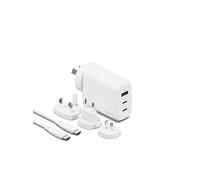 - Adaptateur secteur - 67 Watt - 3 connecteurs de sortie (2 x USB-C, USB) - sur le câble : USB-C