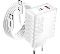 adaptateur secteur 83W USB-C / USB, câble 100W USB-C, Akashi - Blanc