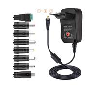 Adaptateur secteur alimentation 35W 3,5A/3V/4.5V/5V/6V/7.5V/9V/12V, 7 Connecteurs Transformateur multi-tension Noir -Visiodirect