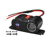 Adaptateur secteur allume-cigare 12 V avec double prise USB 120 W, voltmètre LED et multiprise LED.(QC3.0 PD)