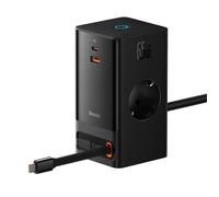 Baseus Adaptateur secteur PowerCombo 65W – 3 ports (USB-C/USB/AC) – Noir