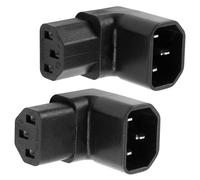 Adaptateur Secteur C14 vers C13,Lot de 2 Adaptateur d'alimentation IEC C14 vers C13 vers IEC Femelle C13 à 90 degrés Haut et à Angle