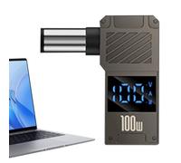 Adaptateur secteur CC de type C : entrée USB C femelle, prise mâle 5,5 x 2,5 mm, moniteur à écran numérique, connecteur de charge portable | Chargeur durable de batterie d'ordinateur portable