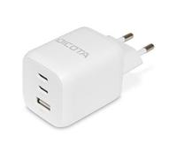 - Adaptateur secteur - compact, GaN - 65 Watt - 5 A - PD 3.0 - 3 connecteurs de sortie (2 x USB-C, USB) - blanc - Europe