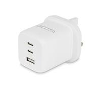 - Adaptateur secteur - compact, GaN - 65 Watt - 5 A - PD 3.0 - 3 connecteurs de sortie (2 x USB-C, USB) - blanc - Royaume-Uni