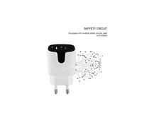 Adaptateur Secteur Couleur USB pour ONEPLUS 6 Smartphone Tablette Double Prise Murale 2 Ports Courant AC Chargeur (NOIR)