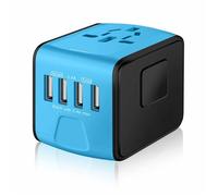 Adaptateur secteur de voyage international universel avec chargeur mural intelligent haute vitesse 2,4 A 4 x USB, adaptateur