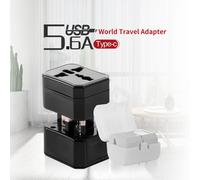 Adaptateur secteur de voyage universel, compatible avec plus de 150 pays, compact, noir, 88 g