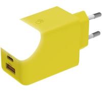 Adaptateur Secteur Double Ports Charge Rapide 65W - Port Usb Et Usb C - Idéal Pour Charger Téléphones Tablette Ordinateur - Avec Lumière Tactile On Off - Ice-G Jaune[PCOM4287373]