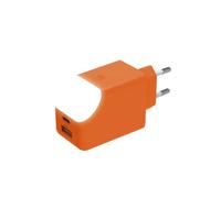 Adaptateur Secteur Double Ports Charge Rapide 65W - Port USB et USB C - Idéal pour Charger Téléphones Tablette Ordinateur - avec Lumière Tactile on Off - Xoopar Ice-G Orange
