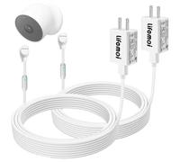 Adaptateur secteur et câble de charge d'alimentation USB avec lumière respiratoire d'alerte de charge, compatible avec caméra Google Nest Cam (version de batterie), 7,6 m, câble de charge étendu