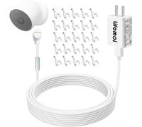 Adaptateur secteur et câble de charge d'alimentation USB avec lumière respiratoire d'alerte de charge, compatible avec caméra Google Nest Cam (version de batterie), 7,6 m, câble de charge étendu