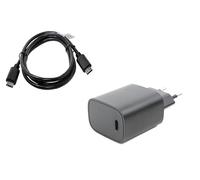 Adaptateur Secteur et USB Câble Compatible avec Blackberry Key 2, 1m USB Câble, Adaptateur Secteur, 3000mA, USB-PD, 20W, Charge Rapide