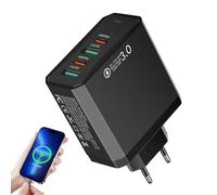 Adaptateur Secteur Européen,2 Ports USB + 2 PD Adaptateur UE | 4 en 1 Multi-interfaces Charge Rapide QC3.0 pour Voyage Étranger Hôtel Croisière Séjour Professionnel