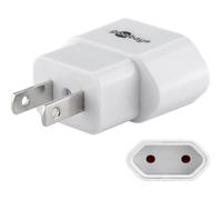Adaptateur secteur fiche EURO vers fiche US + JAP - Blanc