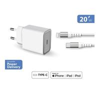 Adaptateur secteur - Force Power Lite - Chargeur 20W - USB C/Lightning - Charge rapide - Plastique recyclé