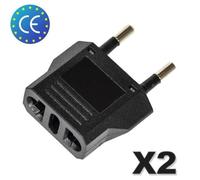 Adaptateur secteur - Non spécifié - US/Chine vers Europe - Jusqu'à 6A - Normes CE RoHS - Lot de 2 pièces