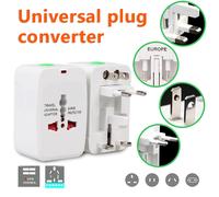 Adaptateur secteur portable multifonction pour voyage, compatible avec de nombreux pays (Royaume-Uni, États-Unis, UE, Australie)