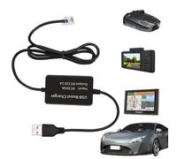 Adaptateur secteur pour détecteur de radar, câble d'alimentation pour détecteur de radar - Câble d'alimentation de rechange USB Rj11/DC 3.5 | Prise USB épaissie au chargeur de voiture,