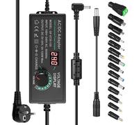 Adaptateur Secteur réglable 3-24 V 5 A 120 W, Bloc d'alimentation Universel 120 W Adaptateur réglable, 100 V-240 V CA à CC 5 A Bloc d'alimentation avec écran LED et 14 Embouts et câbles de polarité