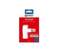 Skross Chargeur USB européen mural 1.302423 – USB‑C 3A + USB 2.4A, prise italienne, 100‑250V