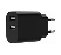 - Adaptateur secteur - universel - 12 Watt - 2.4 A - 2 connecteurs de sortie (USB) - noir