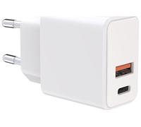 Adaptateur secteur Universel (18+20W) USB A+C PD Blanc