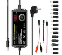 Adaptateur Secteur Universel, 3V-24V 3A 72W - Alimentation Universelle Réglable avec Affichage LED Tension et 14 Conseils, Bloc D'alimentation Universel pour Les Appareils Electroniques Domestiques