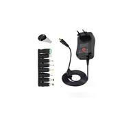 Adaptateur secteur universel ac / dc standard 30w ue 8 prise droite 3v -12v batterie et chargeur outillage 077-noir