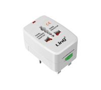 Adaptateur Secteur Universel de Voyage UK / EU / US Compact Durable Blanc