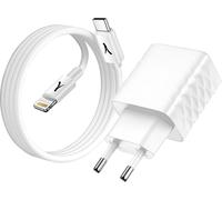 Adaptateur secteur USB / USB-C 20W + câble Lightning, Akashi - Blanc
