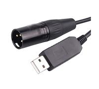 Adaptateur série USB vers XLR 3 Broches FTDI RS485 Convertisseur Câble de Haut-Parleur for système de Gestion Audio Compatible avec DP448 Marani DPA240P(5M,Black USB House)