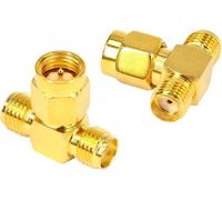 Adaptateur Sma Mâle Vers Double Femelle-Connecteur Rf Triple T À 3 Voies Pour Câble D'extension Antenne Wifi Fpv Drone
