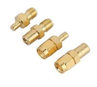 Adaptateur SMA vers SMB, Connecteurs SMA 4 Types d'Adaptateur RF Adaptateur SMA vers Connecteur SMB Ensemble de Convertisseur RF pour Antenne d'autoradio Dab