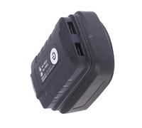 Adaptateur solide en métal ABS 18 V avec systèmes de charge de sécurité, 2 sorties USB, lumière d'urgence pour outils de voyage, adaptateur de force de construction en métal ABS